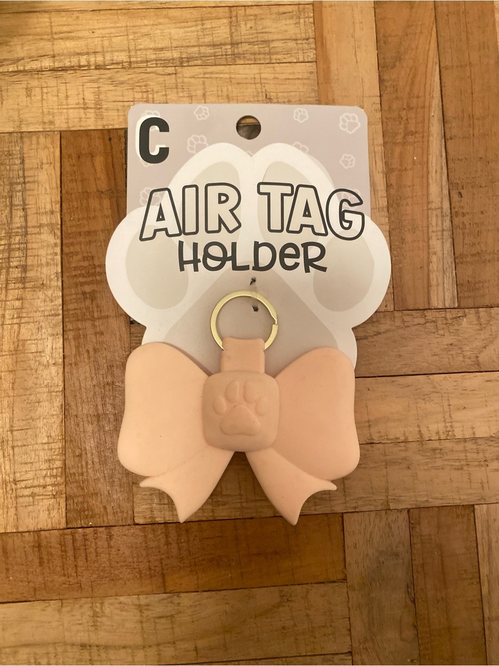 Pink Bow Silicone AirTag Holder for Dogs